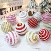 8cm Painted Christmas Ball Tree Decoration with Glitter - New Style Pendant Ornament