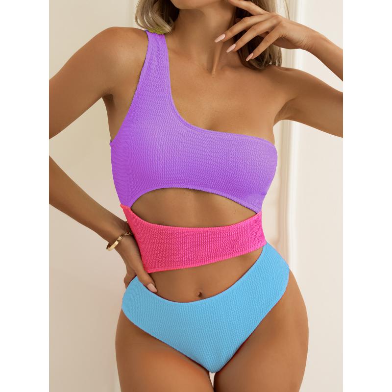 Women One Piece Swimsuit One Shoulder Female Swimwear Sexy Monokini Swimming Suits Beachwear Bathing Suits