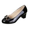 Women'S Thick Heel Pointed Toe Shoes Fashionable Shiny Large Size Four Seasons Leisure Womens Platform Pumps High Heels Shoes