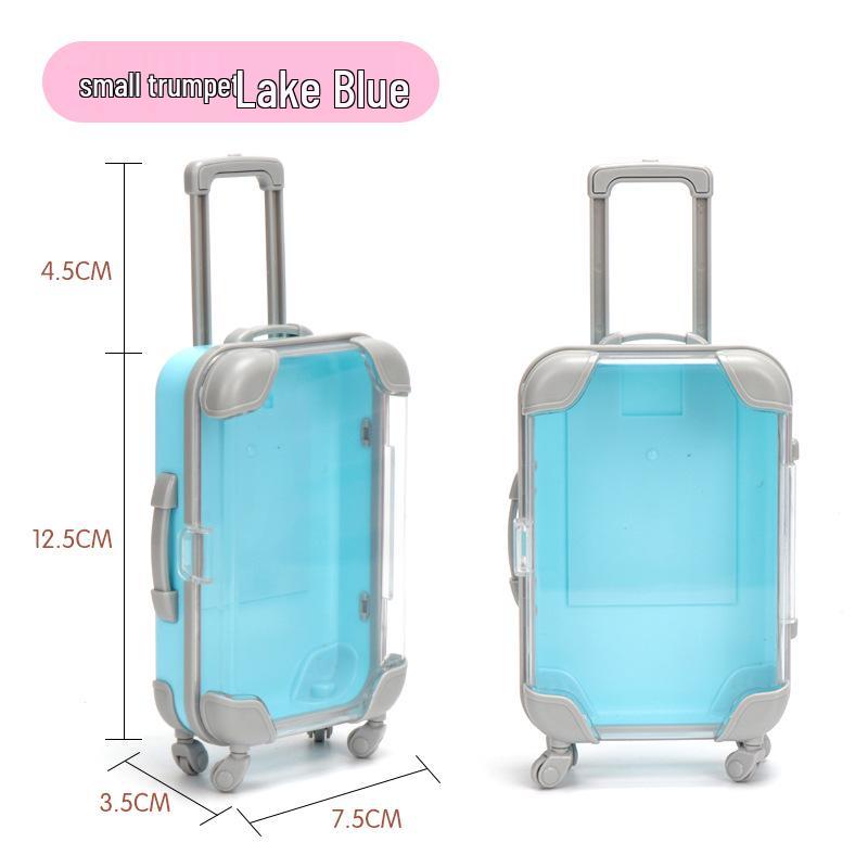 Kids' Mini Transparent Trolley Case for Toy Makeup & Eyelash Storage