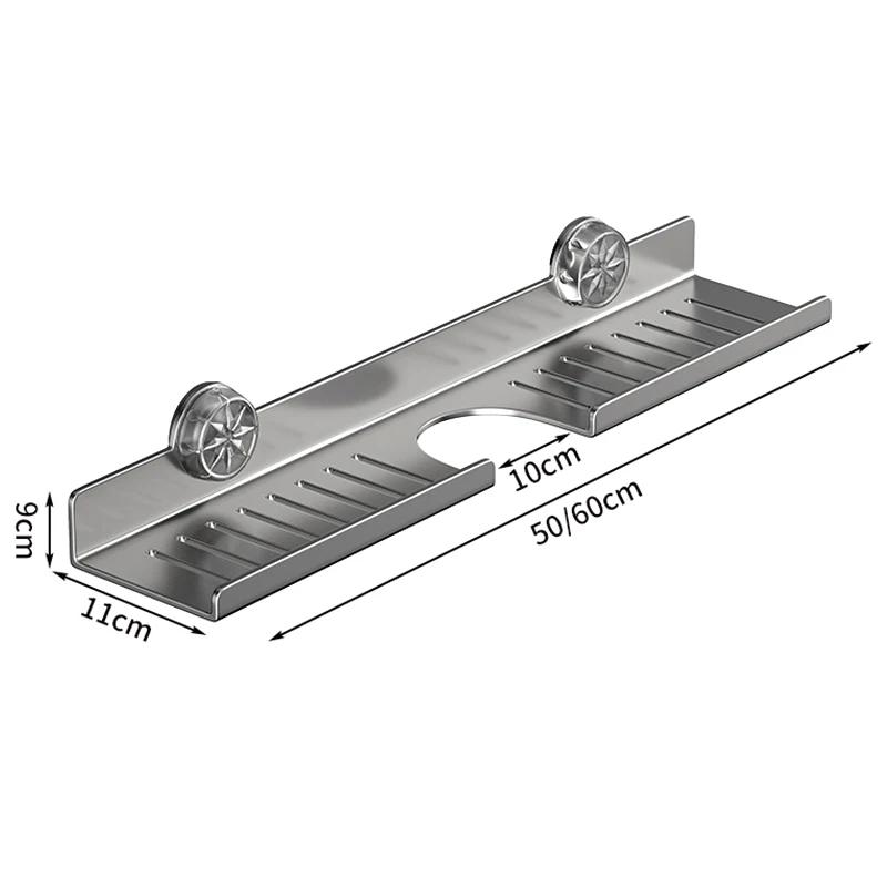 1pc Sink Storage Rack Suction Cup Faucet Draining Rack Bathroom Punch free Wall-mounted Toiletries Shelf Bathroom Organizer