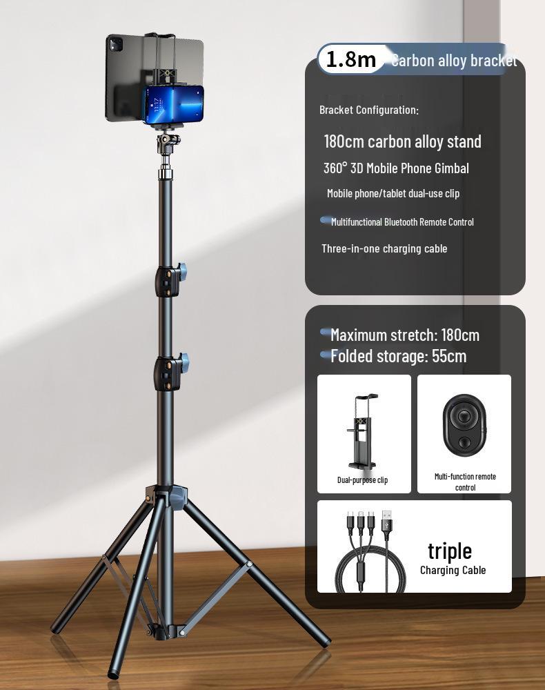 Dual-Phone Multifunctional Selfie Stick & Tripod for Live Streaming