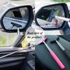Car Side Mirror Squeegee, Anti-Fog & Water Retractable Vehicle Rearview Mirror Wiper with Telescopic Long Handle, Portable Auto Glass Cleaning Tool,