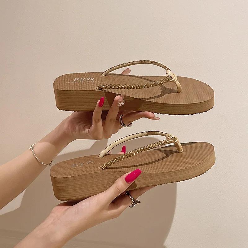 Wedge Heels Flip-flops Female New  Summer Casual Thick Bottom Sandals Beach Slippers Platform Flip Flop Shoes for Women