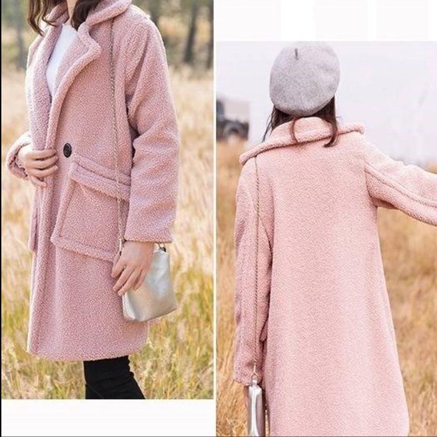 Imitation mink velvet coat women's coat coat women's medium and long trench coat women's lamb wool coat fur coat