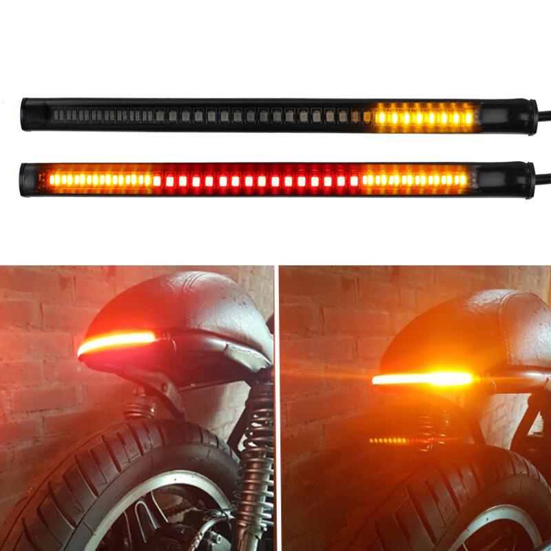 1Pc Motorcycle General Light Strip, Turn Signal Waterproof Motorcycle License Plate Cooking Tube Tail Light