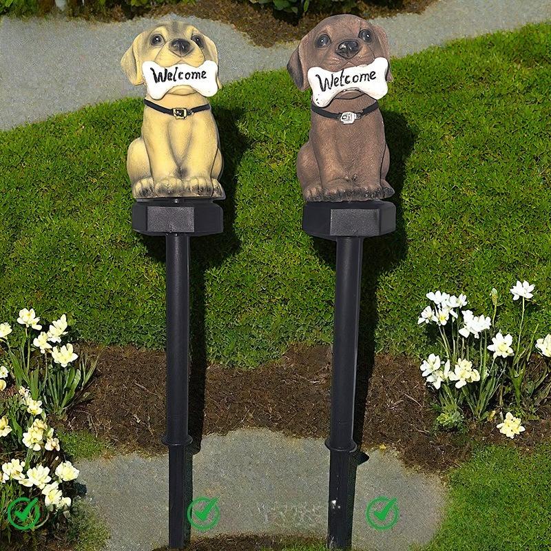 Solar floor plug resin lawn light Atmospheric decorative floor plug light New puppy lawn light Garden courtyard