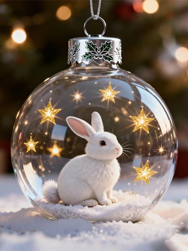 Christmas Balls Ornaments 3D Animal Ball Festive Decoration Holiday Decor Pendant Ornament for Wall Study Office Wreath Mantel