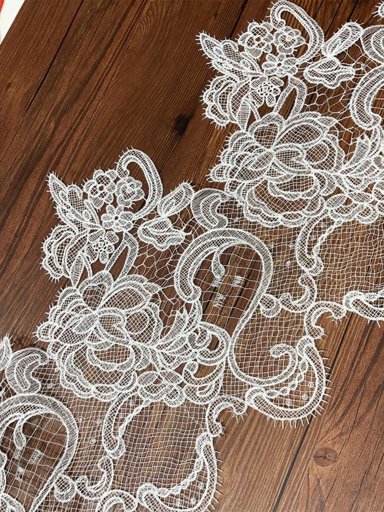 Handmade Hollow Fishnet Lace Trim for Wedding Veil Decoration