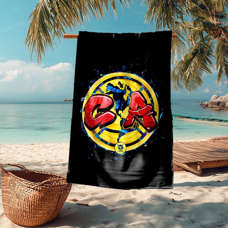 Club América Fashion Beach Towel: Ideal for Summer Adventures, Soft, Absorbent and Quick Drying, Suitable for Swimming and Bathing