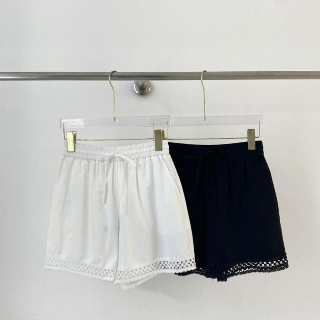 New Retro Casual Shorts with Women's Lace Patchwork Wide Leg Shorts and Casual Pants