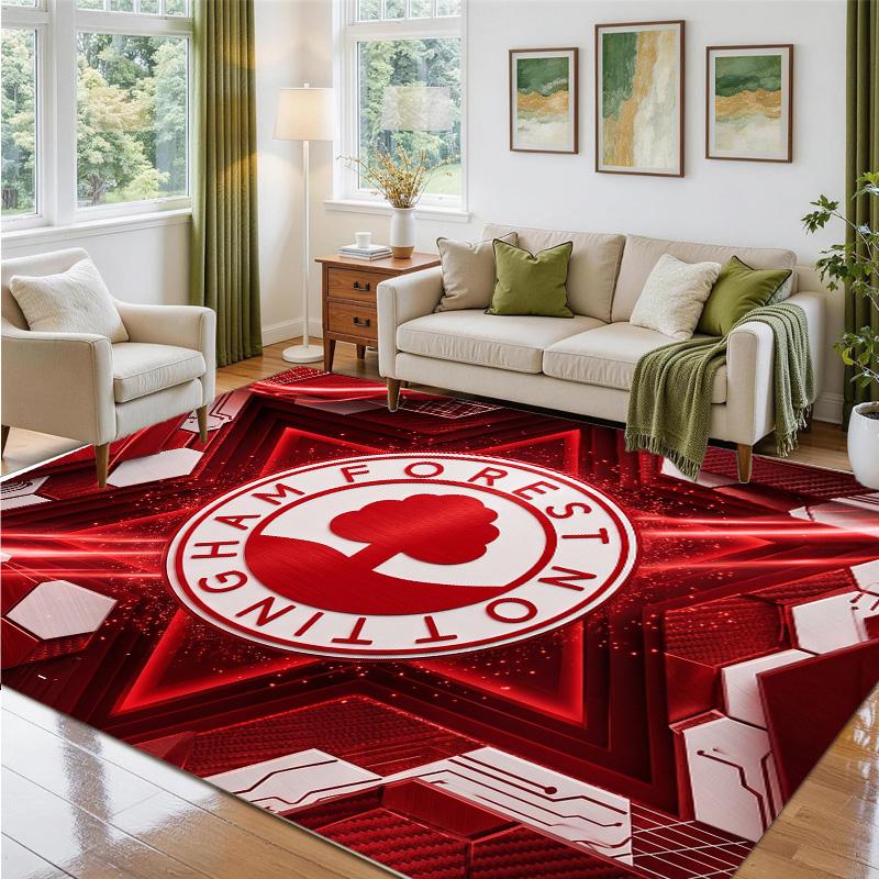 Nottingham Forest Fußball Design Kristall Samt Teppich Weiche Dekorationsmatte für Schlafzimmer Eingang