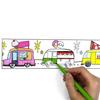 Masking tape large à colorier - GRAINE CREATIVE - Camionnettes - 4,6 cm x 5 m - Repositionnable - Mixte