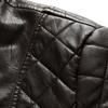 Men's Fashion Casual Solid Color Plus Velvet Lapel PU Leather Jacket