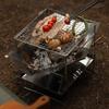 Portable Stainless Steel Folding Fire Pit & Charcoal Grill for Camping