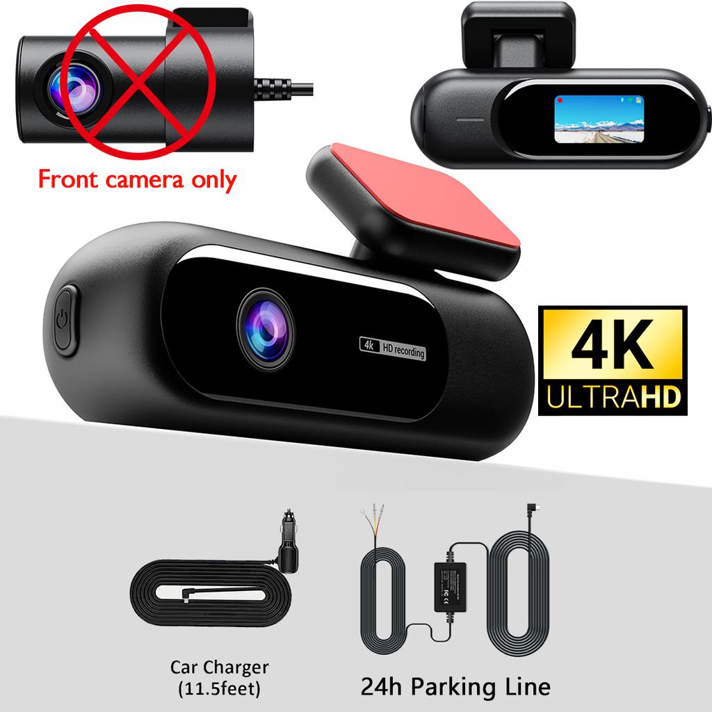 ASF1 Dual Lens 4K WiFi Dash Cam Car DVR Front Rear Night Vision 24H Parking Mini Black Box Vehicle Camera Recorder