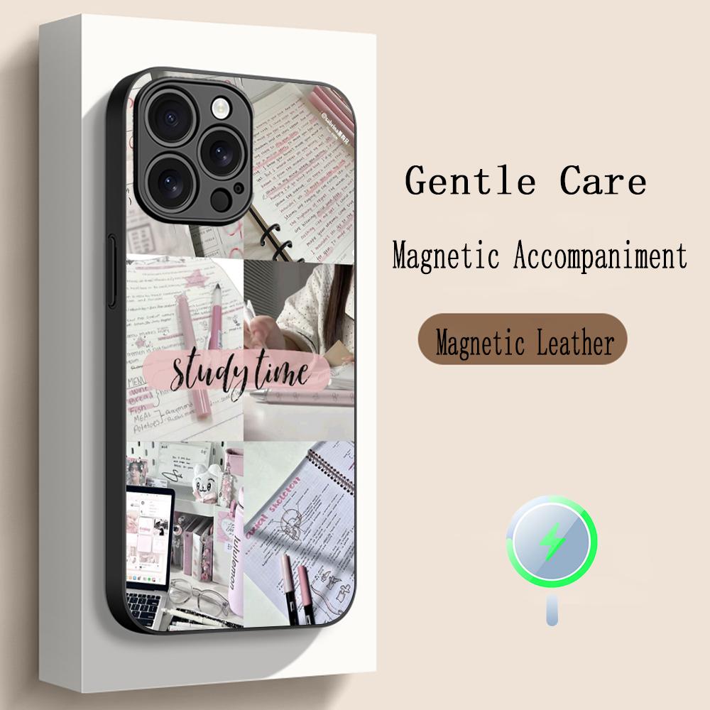 Good grades fashion ins pattern Phone Case For iPhone 17 16 15 14 13 12 Plus Pro Max High-end Luxury Magsafe Sheepskin
