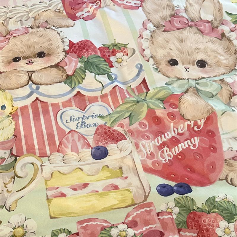 Cute Cartoon Lolita Pure Cotton Bedsheet and Duvet Cover Set – All-Cotton, Four-Piece Set