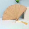 Artisanal Bamboos Folding Hand Fan Minimalists Handmade Craft Cooling Fan with Tassels Festivals Teas Ceremonies Decors