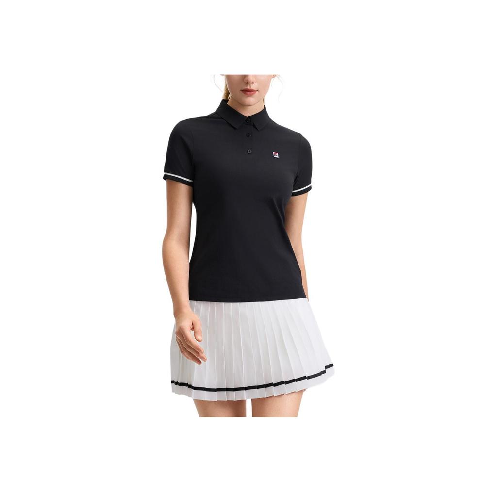 New FILA Athletics Polo Shirt Women's Pitch Black A11W523104F-BK
