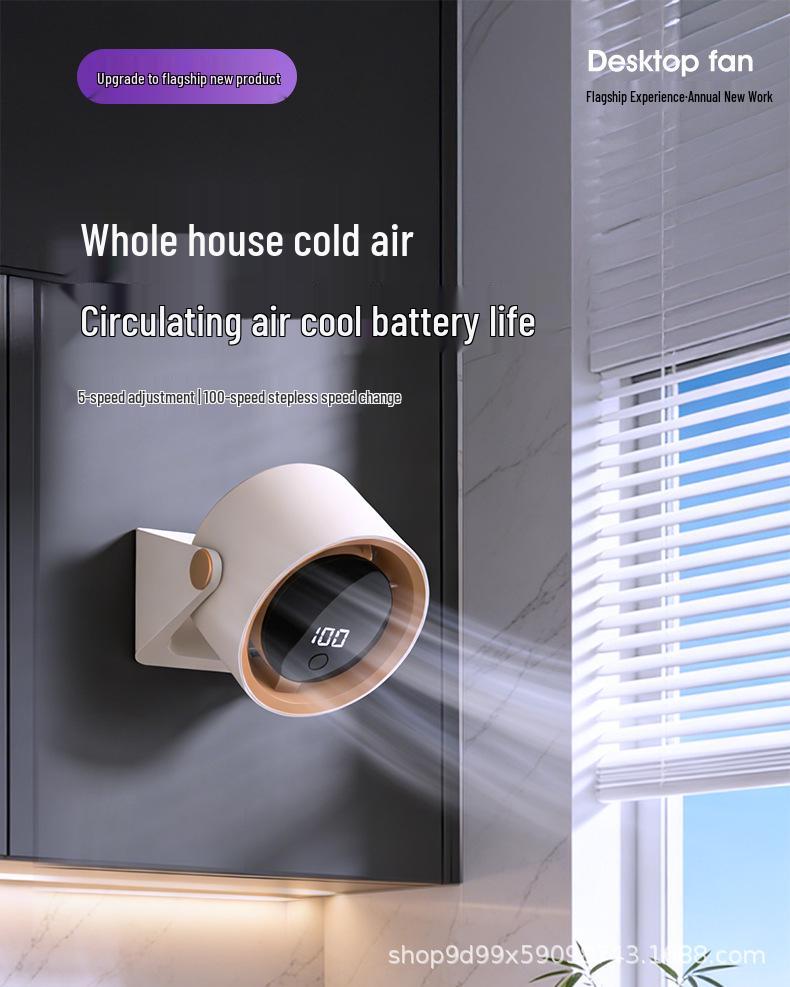 Silent USB Desk Fan with Digital Display for Students and Home Office