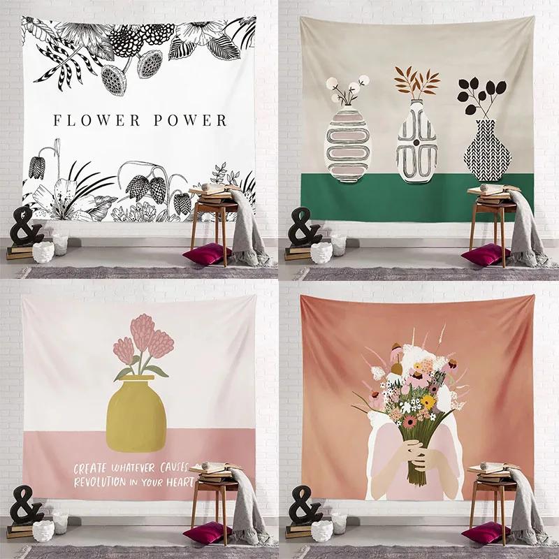 Botanical Art Tapestry Minimalist Design Unique Wall Decor for Living Room Perfect Gift for Plant Lovers