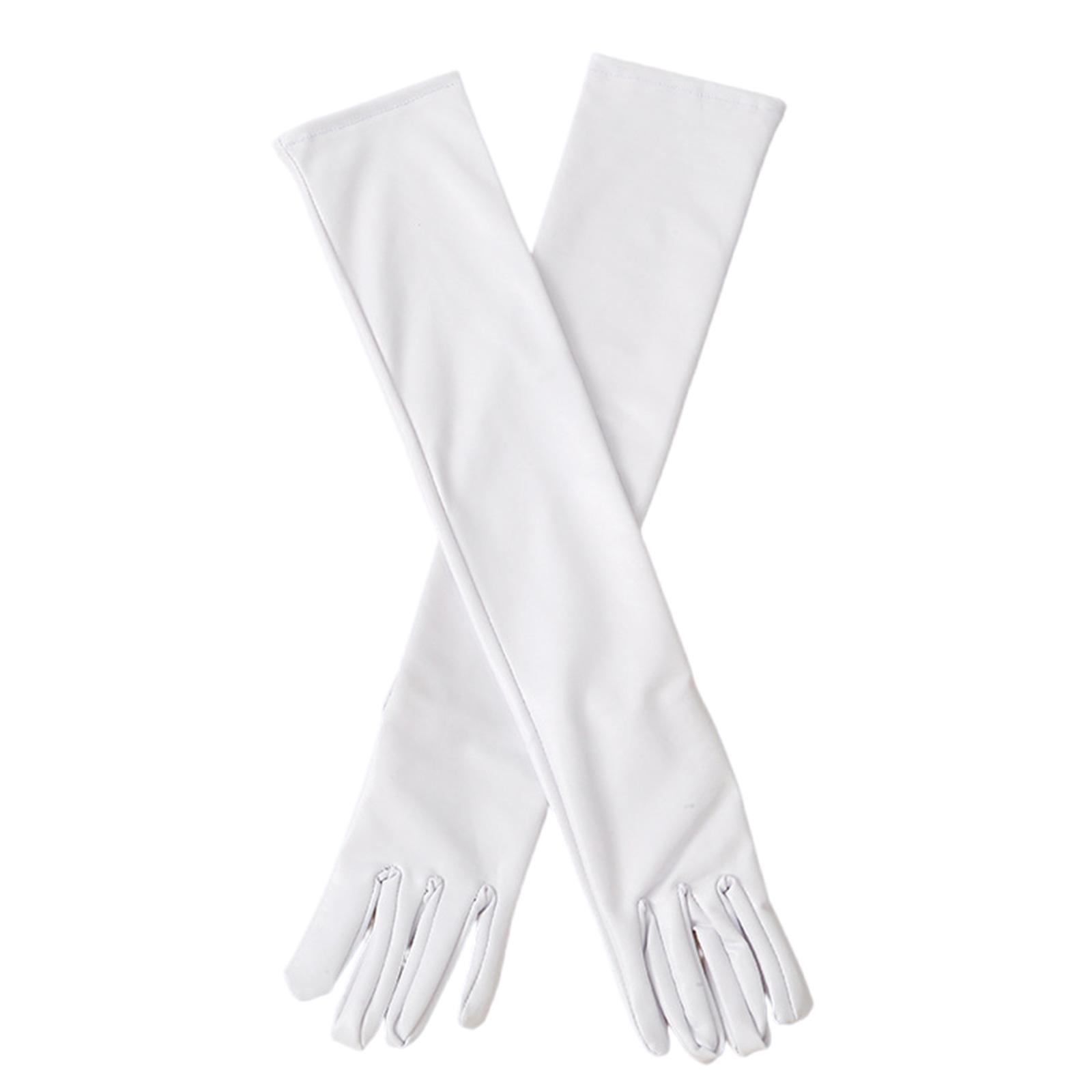 

Металеві рукавички Рукавички для нічного клубу Танцювальні рукавички Аксесуар для різдвяної вечірки Еластичні рукавички з повним пальцем для оперного концерту білий