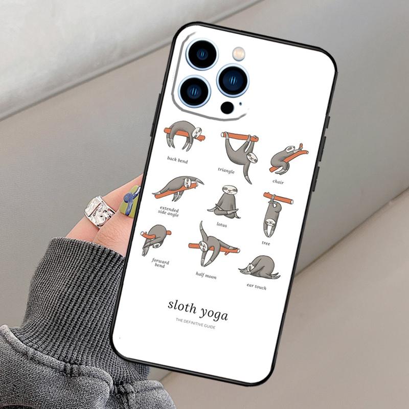 Skelett Yoga Handyhülle Für iPhone 16 15 13 12 11 14 Pro Max 15 16 Plus 12 13 mini XR 16e Funda Cover