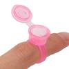 50Pcs Microblading Pigment Ring Cups with Cover for Tattoo Ink Semi Permanent Makeup Eyebrow Glue Container Pink