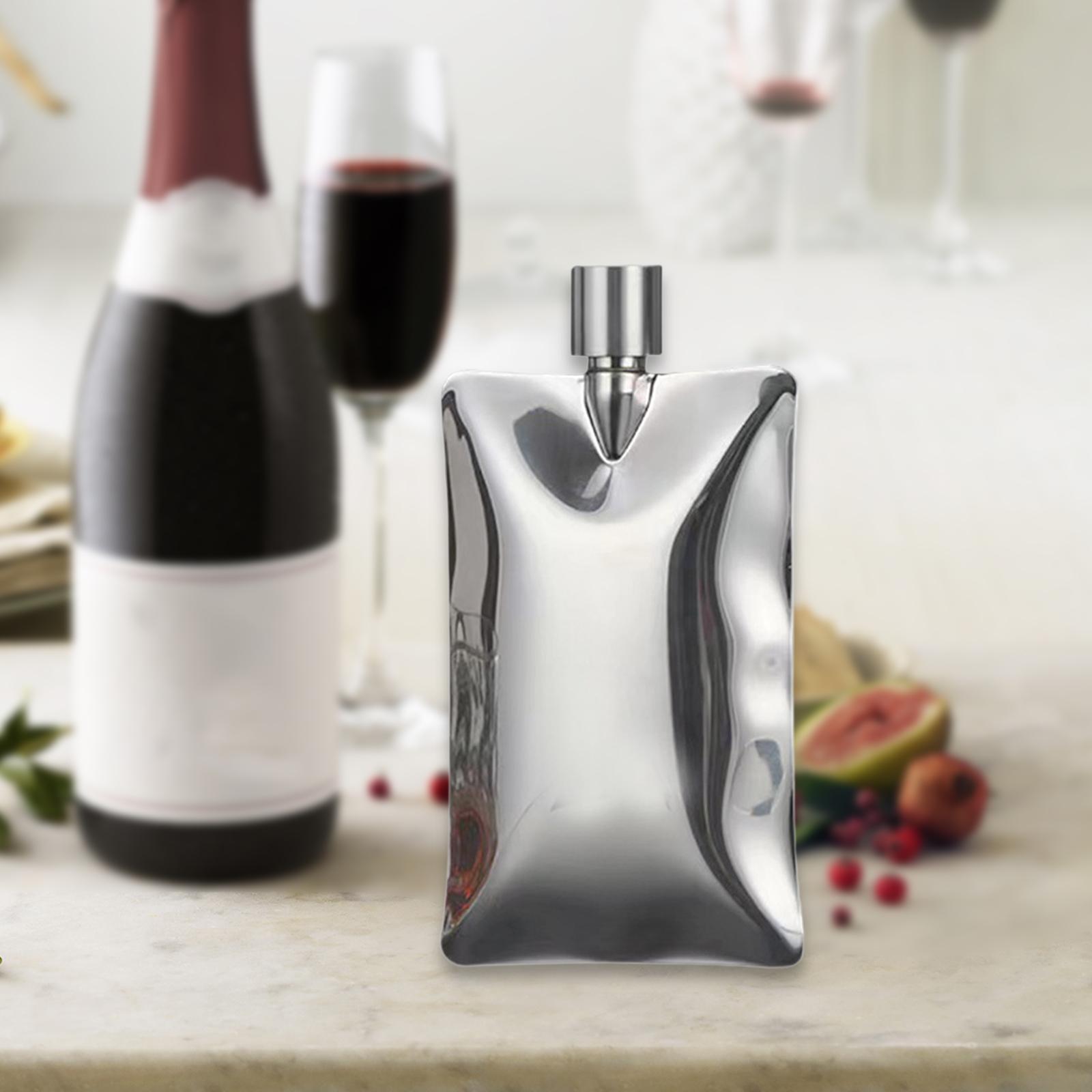 Фляга для напитков Ромовая фляга Алкогольная фляга с крышкой Герметичная фляга Карманная фляга для кемпинга Свадебной вечеринки Мероприятий Дома серебряный