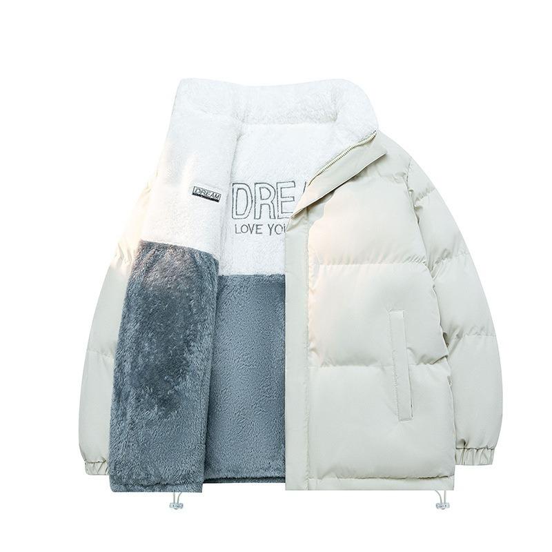 New Winter Velvet Stand-up Collar Double-sided Trendy Brand Cotton-padded Clothes Couple Fashion Warm Cotton Clothes Double-sided Sheep