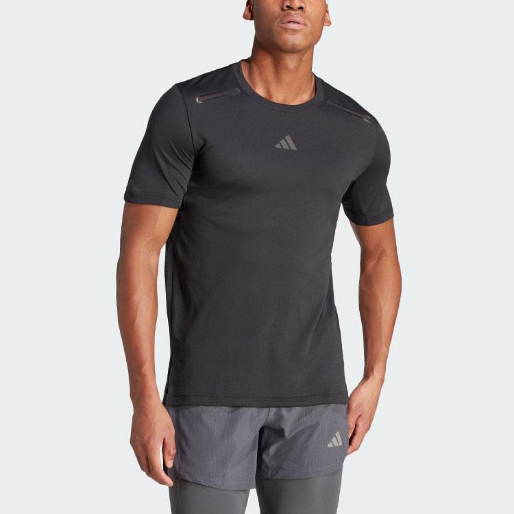 Adidas Heat.Rdy Hiit Elevated Tee Solid Logo Sports Fitness Short Sleeve T-Shirt Men Tops Black IM1099