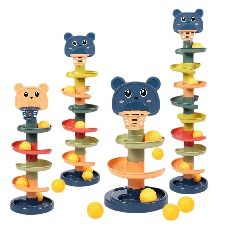 Babies StackingMontessori Baby Toy Rolling Ball Tower Montessori Educational Games For  Track Baby Development Toys 1 2 3 Years
