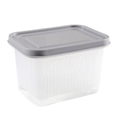 Food Container with Drain Box and Lid PP Plastic Kitchen Fridge Storage Saver for Onion Ginger