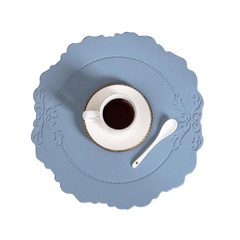 Retro European-Style Leather Placemat, Heat-Resistant, Waterproof & Oil-Proof Nordic Mat