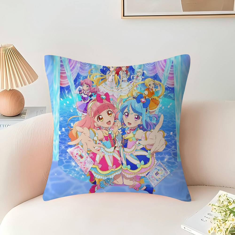 Aikatsu! Cushion Cover Car Throw Pillow Case For Sofa Car Christmas Gift 40x40cm 45x45cm