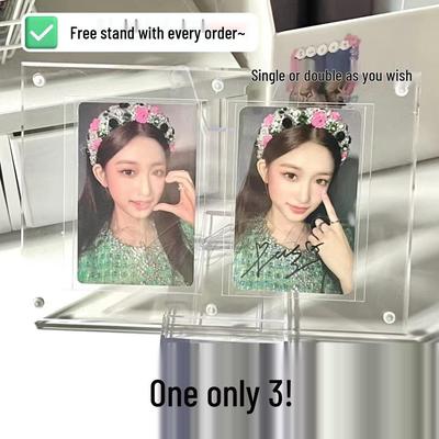 Acrylic 3-Inch Double-Slot Magnetic Card and Photo Frame