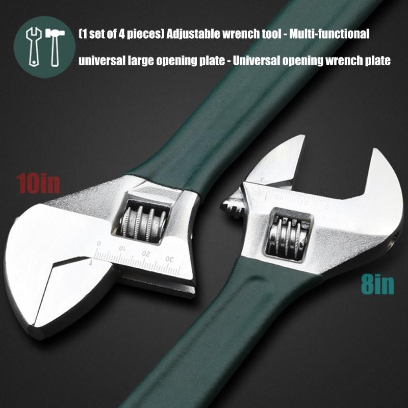 6/8/10/12inch Adjustable Wrench Professional Shifters Spanner with Wide Calibers Opening for Household