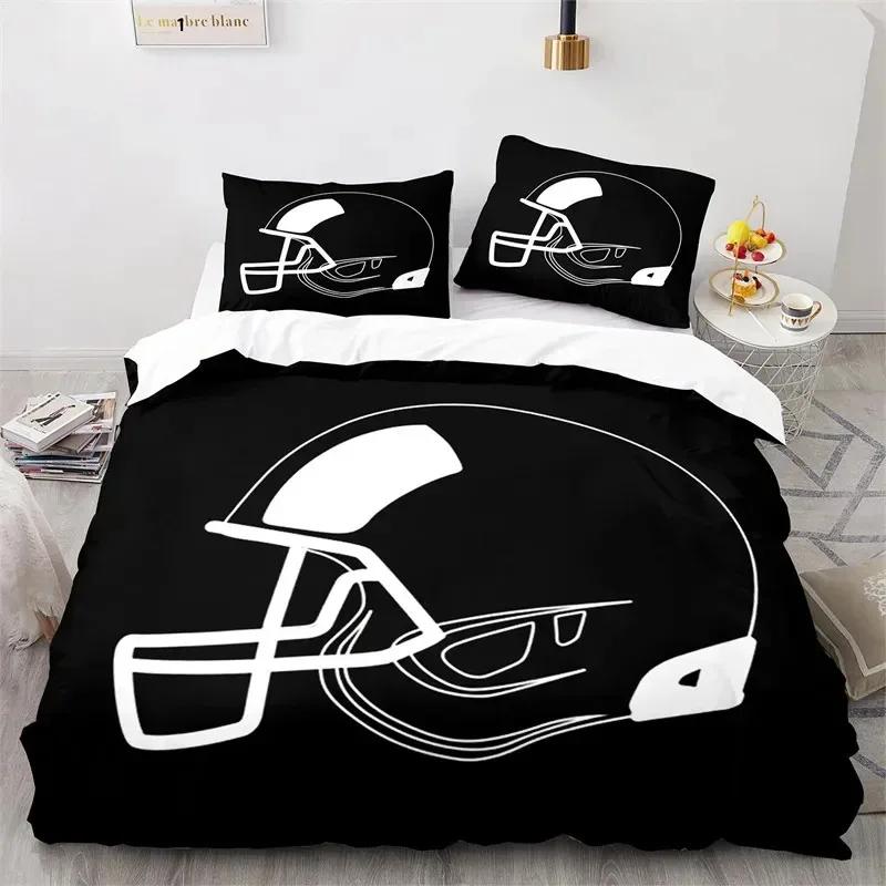 Sports Duvet Cover Set American Football Player Bedding Set For Boys Girls Children To Soft Ball Sport Quilt Cover