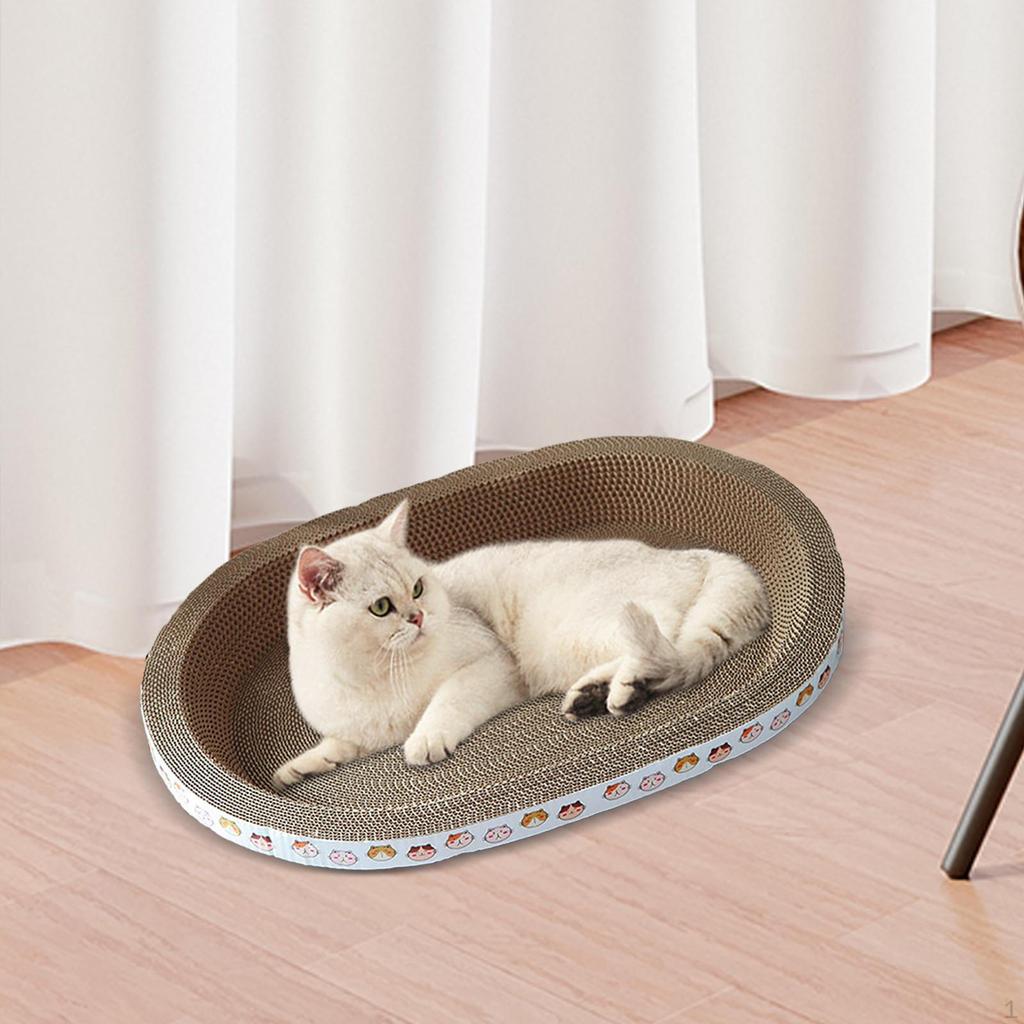 Cardboard Cat Scratcher Bed, Training Toy, Furniture Protection Lounge for Indoor Cats, Scratching