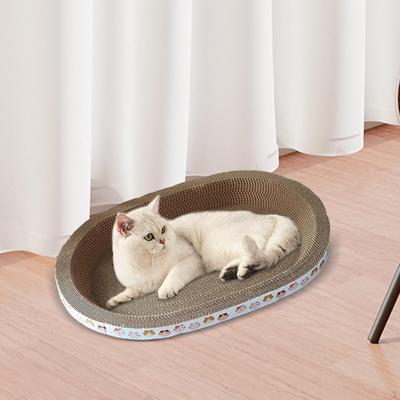 Cardboard Cat Scratcher Bed, Training Toy, Furniture Protection Lounge for Indoor Cats, Scratching