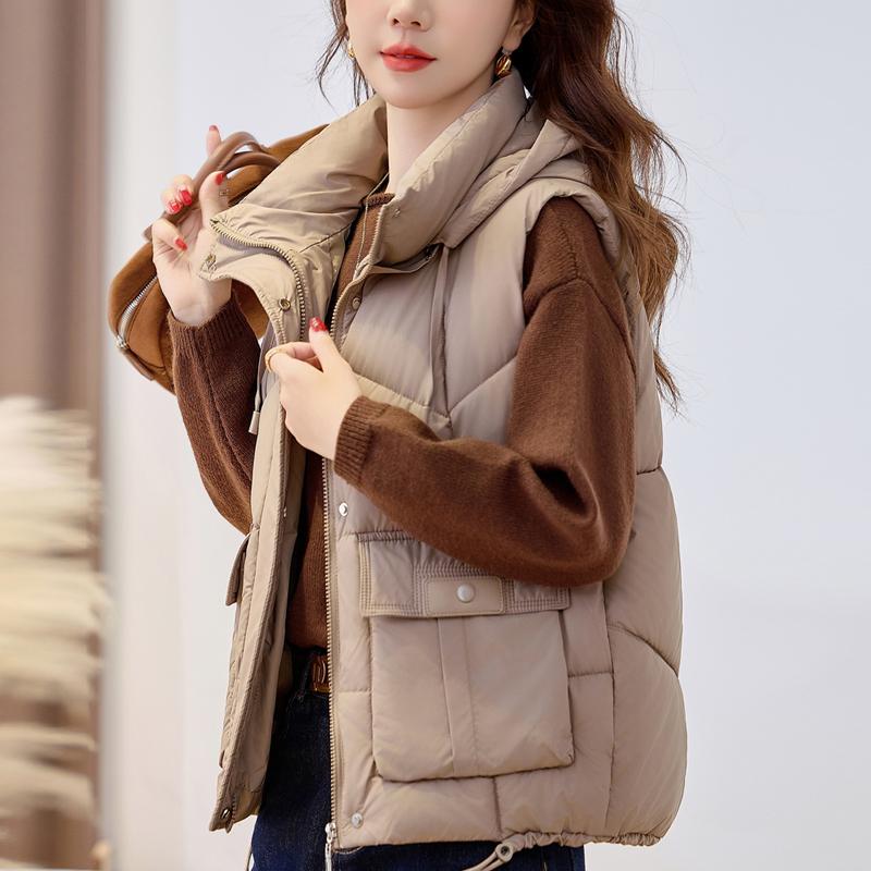 Fashion Winter Women's Warm Vest Hooded Thick Casual Sleeveless Jackets Woman Short Coats