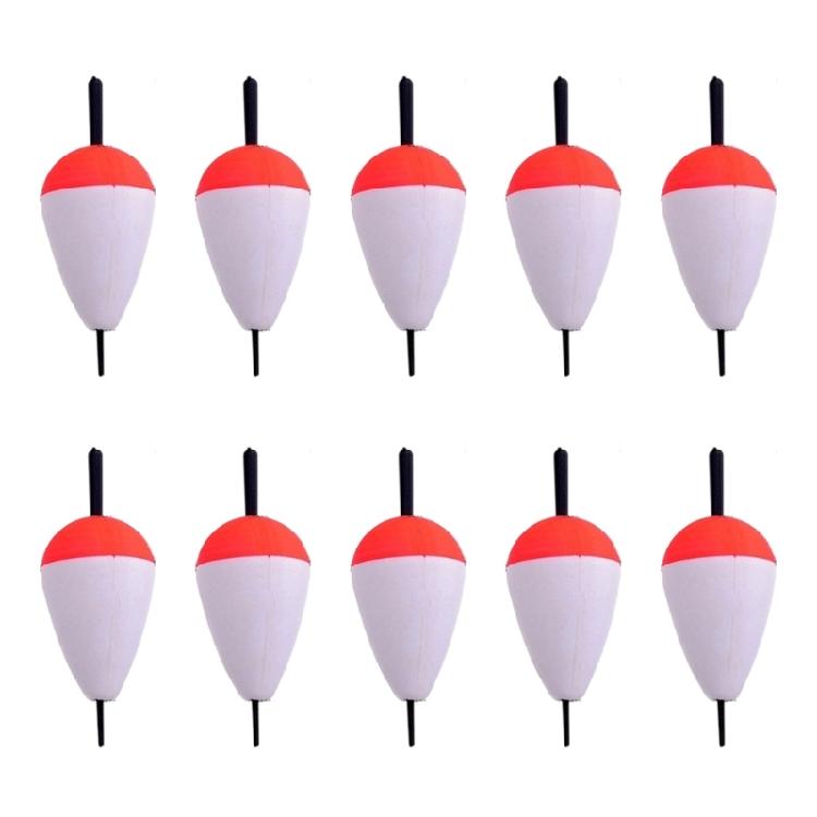10Pcs Foam Fishing Float Bobber Sea Rock Fishing Striking Float Hard Foam Float Red And White Foam Sea Fishing Bobber