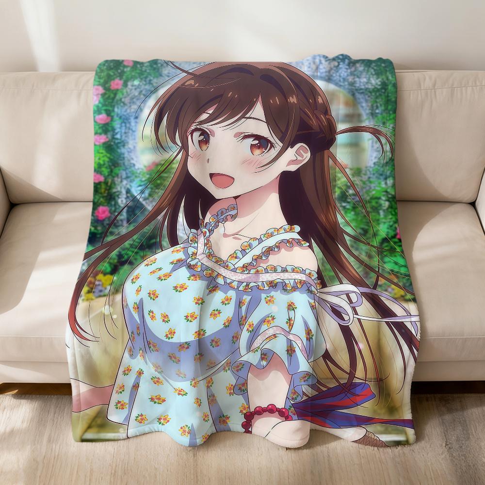 Anime Fanart Girl M-Mizuhara Chizuru Flannel Soft Warm Plush Blanket Sofa Living Room Pet Hogar Bedroom Gift Home Car Portable
