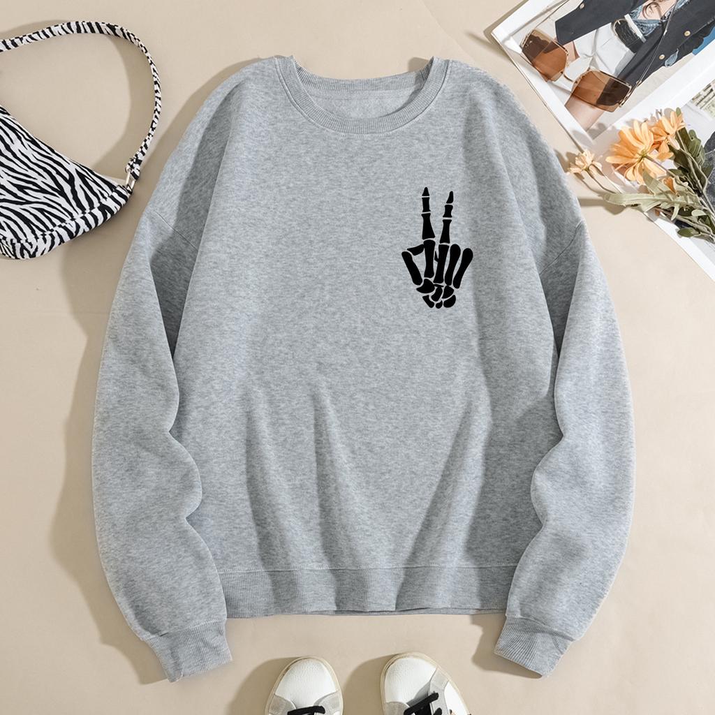 Women Hoodies & Sweatshirts Thick Velvet Round Neck Hoodie Winter Warm Pullover Casual Sweatshirt