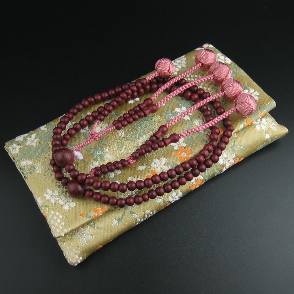 WONDERFUL LOTUS Nichiren Sect Prayer Beads Purple Heart Double Size 8 Size S Round Beads Purple Natural Wooden Prayer Beads Odamaki Sanskrit Tenbou