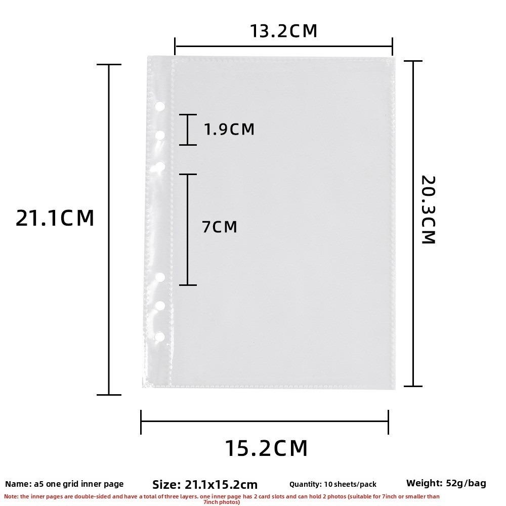 

Binder Photocard Holder A5 Photocards Collect Book New School Notebook Stationery One grids-10pcs