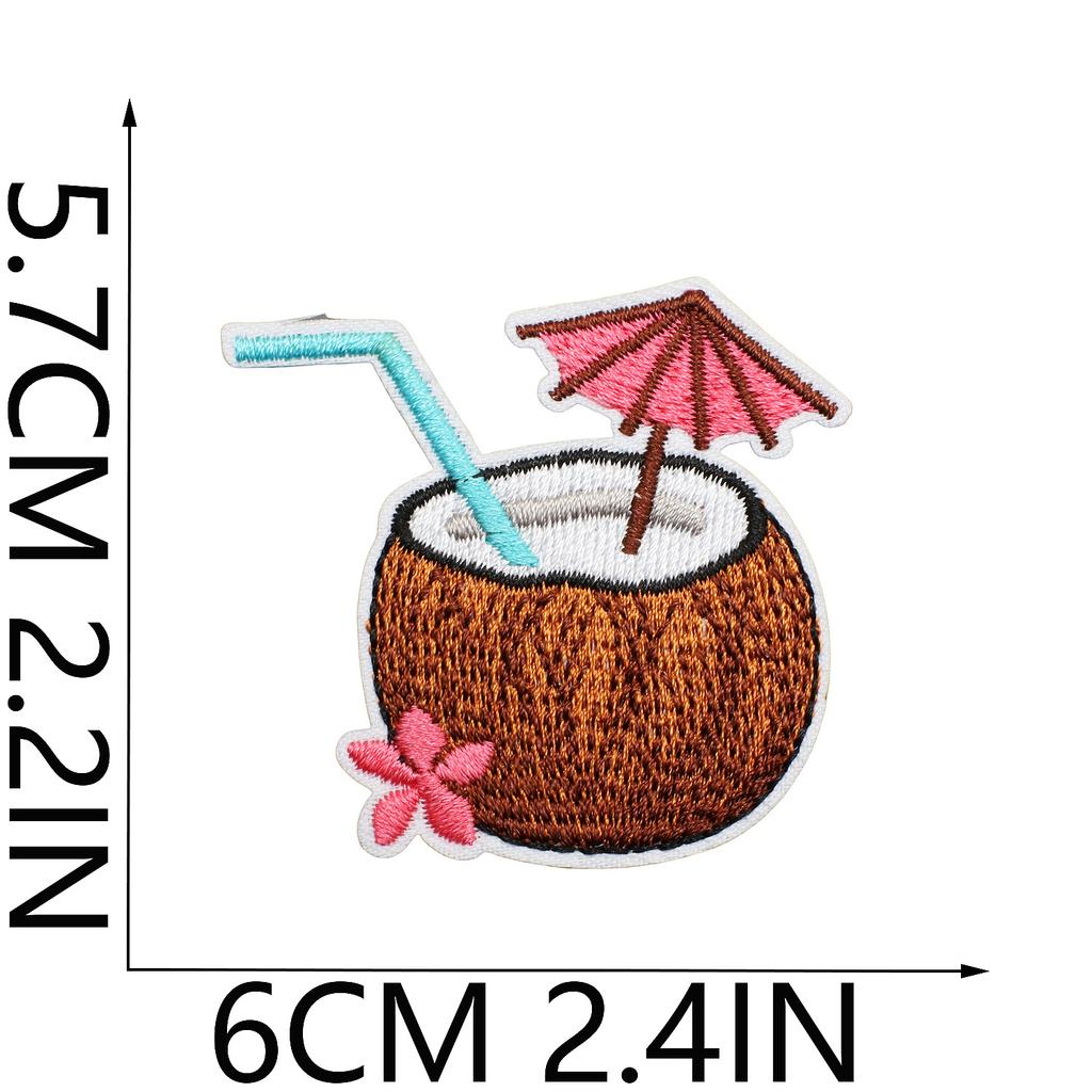 Cabin Embroidery Cloth Sticker Hawaii Travel Decoration Patch Sticker Yay Tree Pineapple Computer Embroidery Patch Flamingo