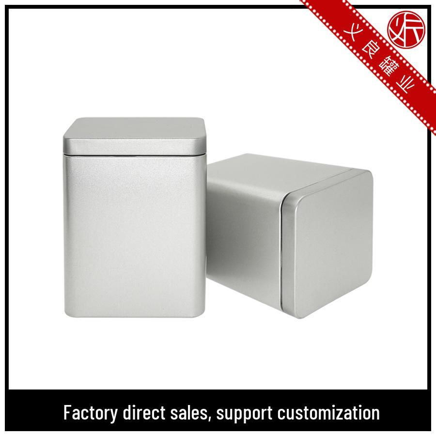 Airtight Square Frosted Tin Cans for Tea & Coffee Storage