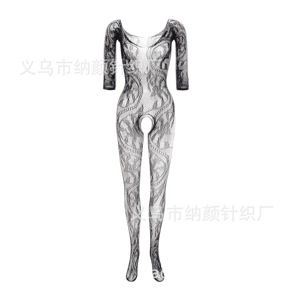 New One-piece One-piece Mesh, Big Dragon Pattern Free-to-take Lingerie